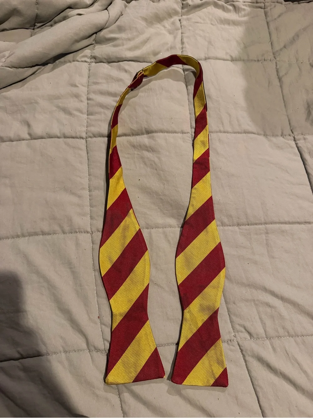 Men's Red & Yellow Striped Self-Tie Bow Tie - Home Party Supplies